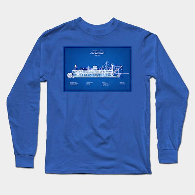 Goldenrod United States Coast Guard Lighthouse Tender - ABD Long Sleeve T-Shirt by SPJE Illustration Photography